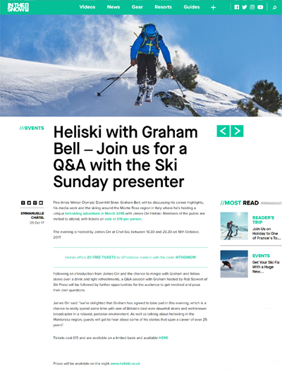 InTheSnow Graham Bell Event Article