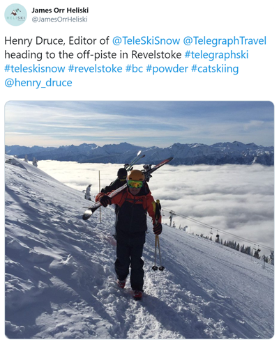 Henry Druce James Orr Press trip tweet