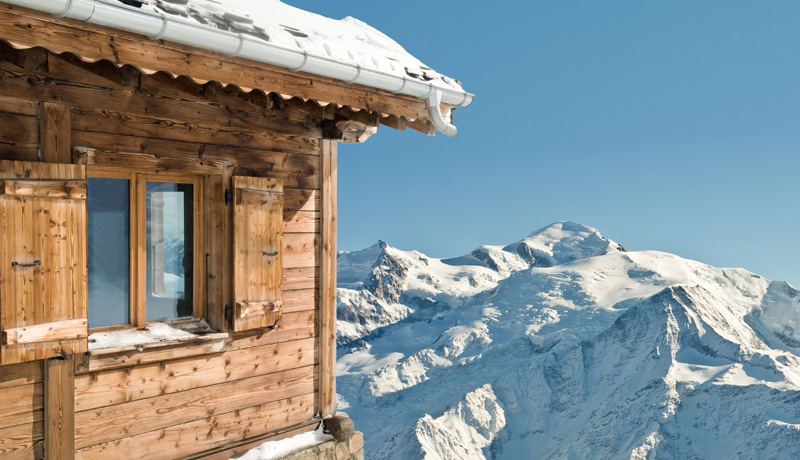 Ski chalet with mountain view