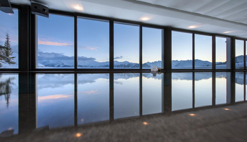 Swimming pool in luxury chalet