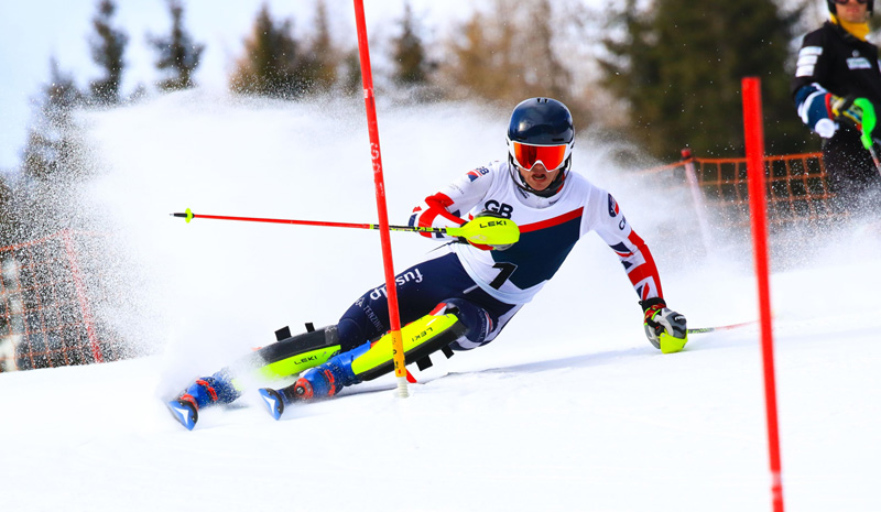 Freddy Carrick-Smith skiing slalom
